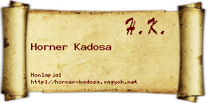 Horner Kadosa névjegykártya